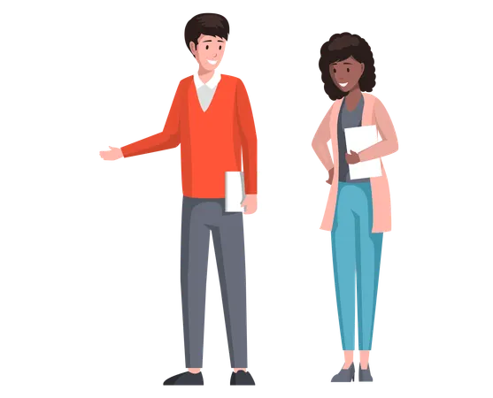 Young people talking to each other  Illustration