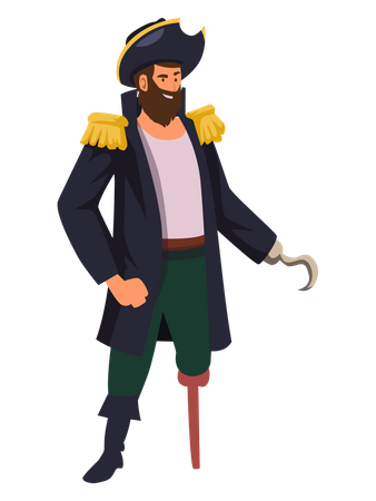 Young pirate captain Illustration