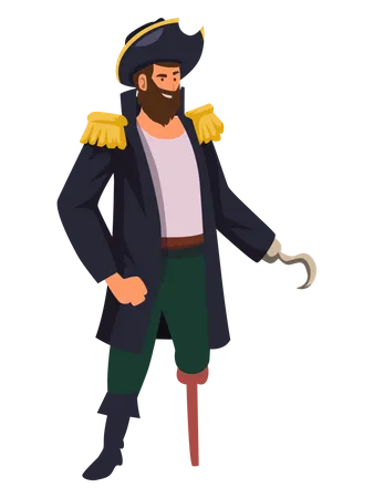 Young pirate captain  Illustration