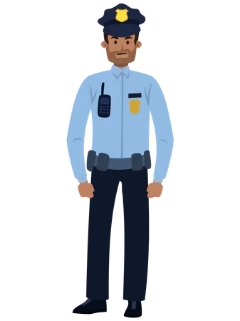 Young policeman in uniform wearing hat  Illustration