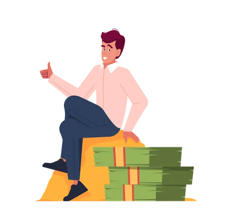 Young Rich Businessman  Illustration