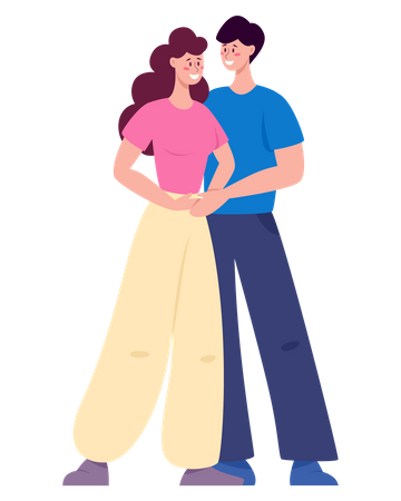 Young romantic couple on date Illustration