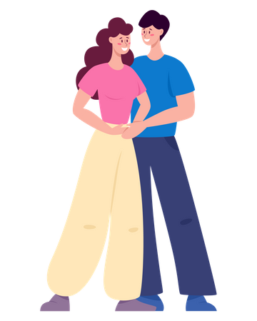 Young romantic couple on date  Illustration