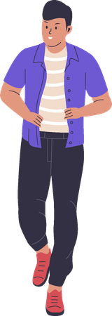Young stylish man wearing trendy fashion  Illustration