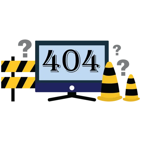 Young technician uses a tool to fix an error 404 page not found  Illustration