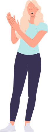 Young teenager clapping hands applauding for congratulations  Illustration