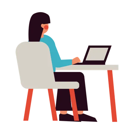 Young Woman at work  Illustration