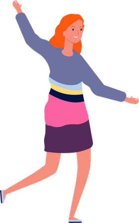 Young woman dancing  Illustration