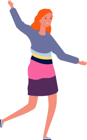 Young woman dancing  Illustration