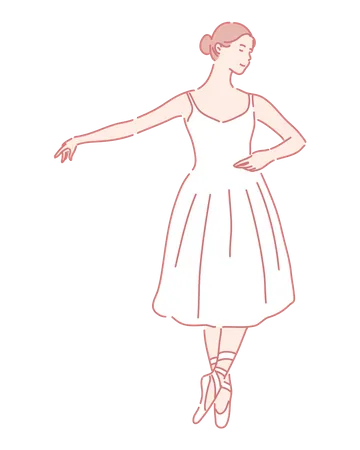 Dancing Ballet Teaching Set Concept Young Woman Is Russian Ballet Dancer Graceful Girl Is Being Taught Ballet Cheerful Female Ballerina Loves Dancing And Doing Perfomance Simple Flat Vector イラスト