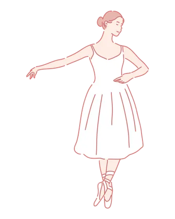 Young woman doing ballet dance  Illustration