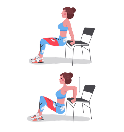 Young woman doing fitness exercise Illustration