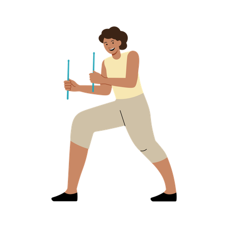 Young woman doing poundfit workout  Illustration