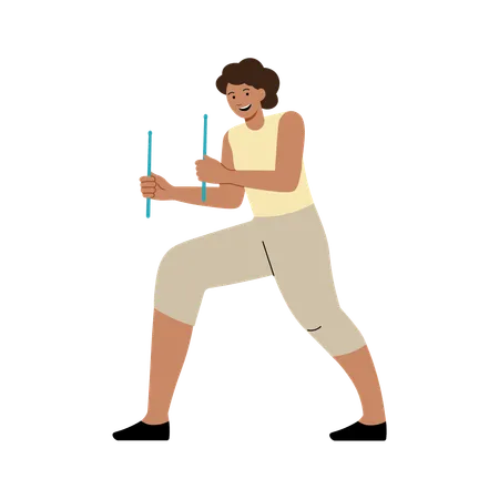 Young woman doing poundfit workout  Illustration