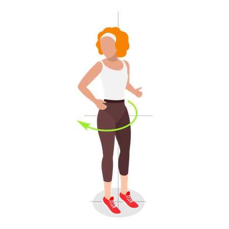 Young woman doing Spine Movements  Illustration