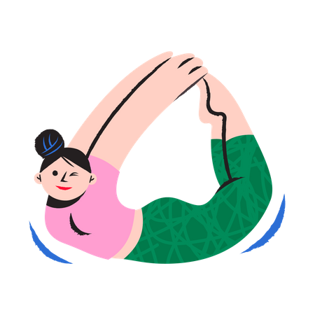 Young woman doing stretching  Illustration