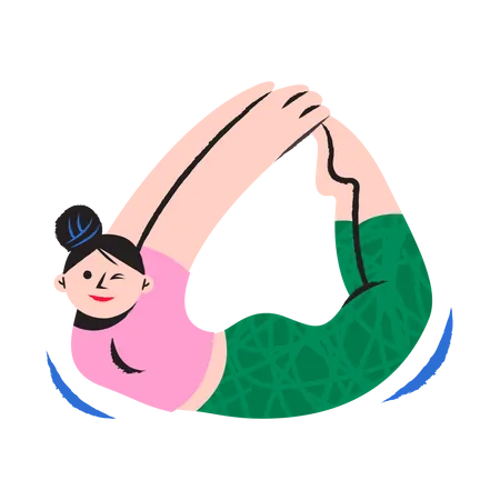 Young woman doing stretching  Illustration