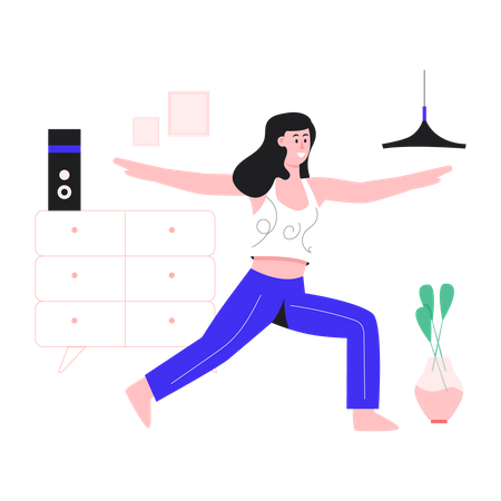 Young woman doing stretching  イラスト