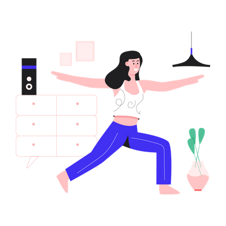 Young woman doing stretching  Illustration