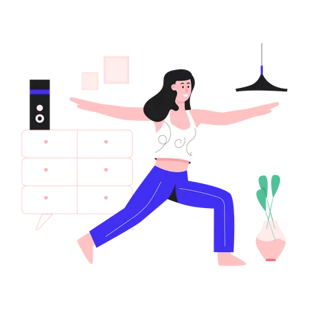 Young woman doing stretching  Illustration