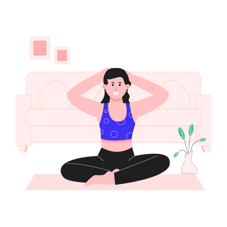 Young woman doing stretching  Illustration