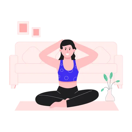 Young woman doing stretching  Illustration