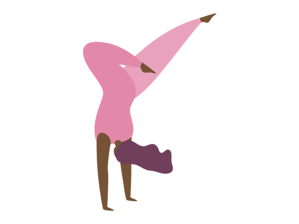 Young woman doing yoga Illustration