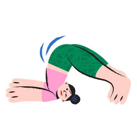 Young Woman doing yoga  イラスト