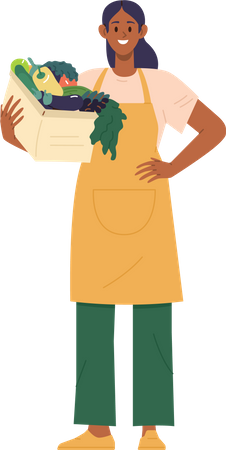 Young woman farmer  Illustration