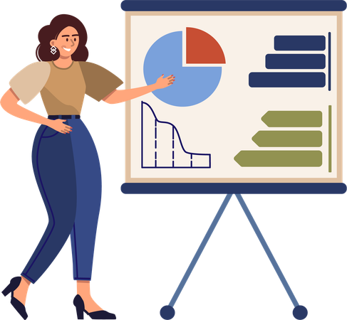 Young woman giving businesspresentation  Illustration