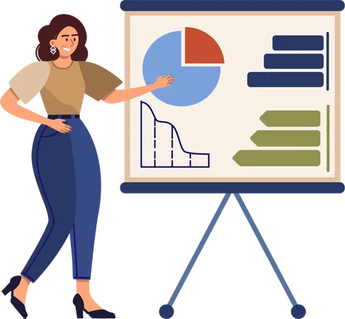 Young woman giving businesspresentation  Illustration