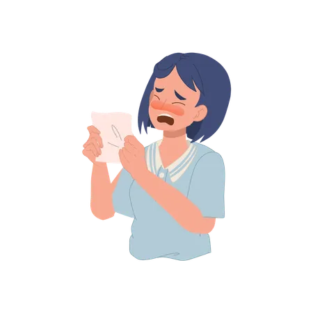 Young Woman Going Sneezing With Tissue Paper  Illustration