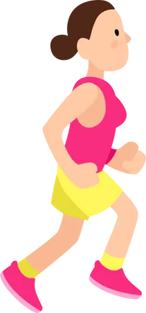 Young woman in sports wear running Illustration