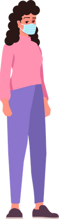 Young woman in surgical mask  Illustration