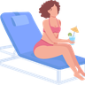 woman on holiday illustration free download