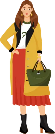 Young woman in trendy clothes Illustration