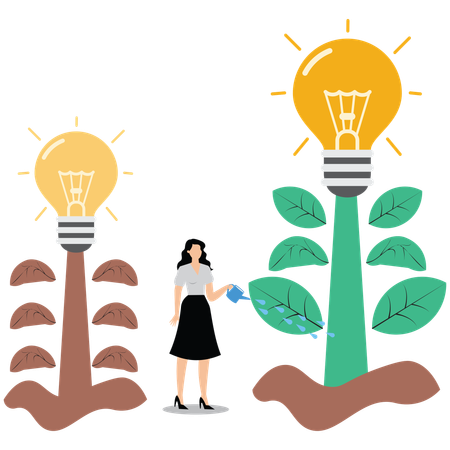 Young woman Learning from mistake and moving towards success  Illustration