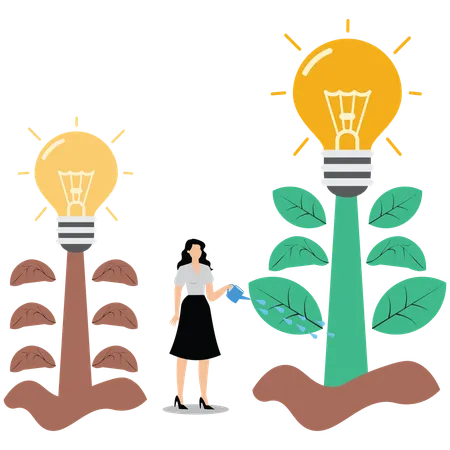 Young woman Learning from mistake and moving towards success  Illustration
