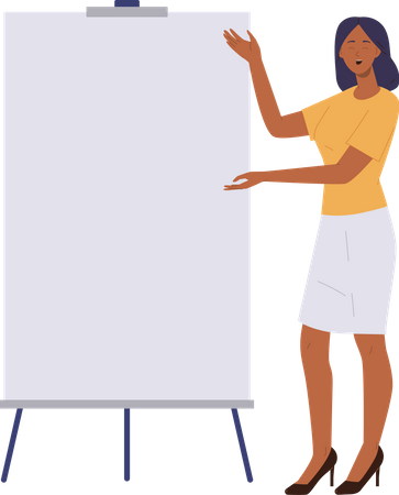 Young woman manager giving presentation  Illustration