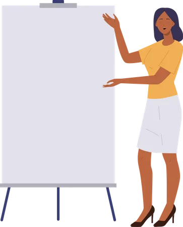 Young woman manager giving presentation  Illustration