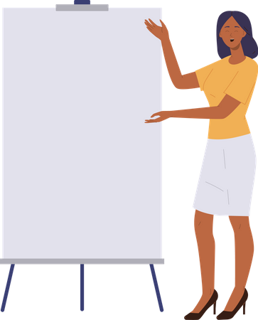Young woman manager giving presentation Illustration