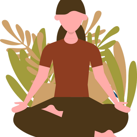 Young woman meditating for peace of mind Illustration