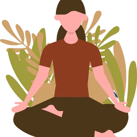 Young woman meditating for peace of mind Illustration