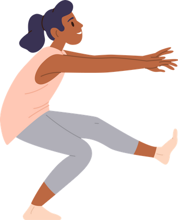Young woman practicing yoga exercise  Illustration