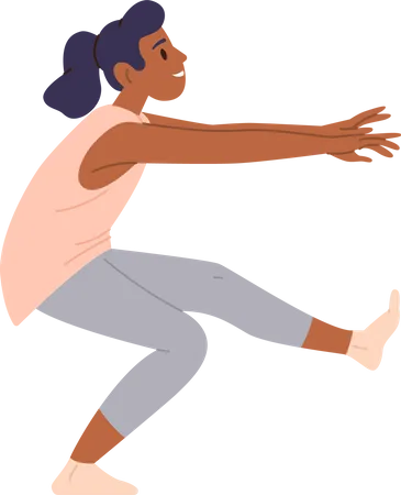 Young woman practicing yoga exercise  Illustration