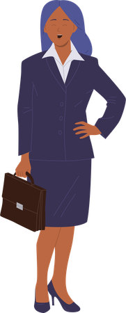 Young woman professional lawyer in lawsuit holding suitcase  Illustration