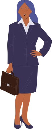 Young woman professional lawyer in lawsuit holding suitcase  Illustration