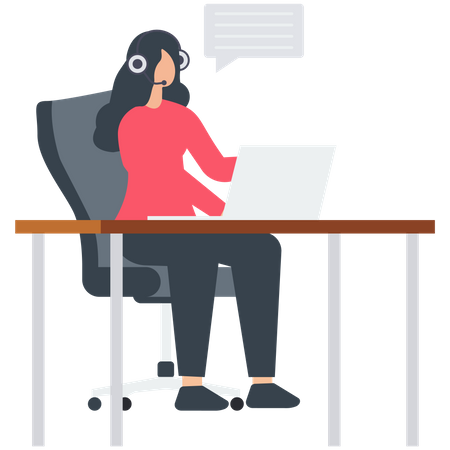Young woman provide customer support Illustration