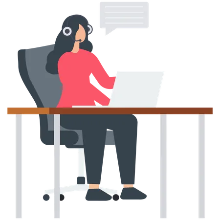 Young woman provide customer support Illustration