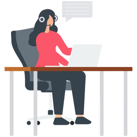 Young woman provide customer support  Illustration